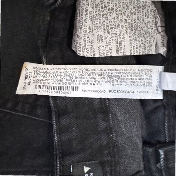 ZARA Black Distressed High Waist Frayed Hem Denim Shorts Women's Size 8 / 30 - Picture 6 of 7